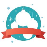 White christmas balls over blurred background. banner vector
