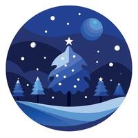 Dark blue christmas background with abstract bokeh blue background. vector