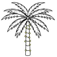 Palm tree covered with Christmas light. Minimal tropical Christmas concept. vector
