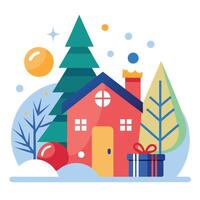 Minimal and modern image of christmas home decor background vector