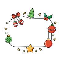 Christmas card frame with baubles and christmas decor and a blank centre transparency file vector