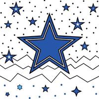 Festive starry sky background with blue light bokeh. New year and Christmas concept vector