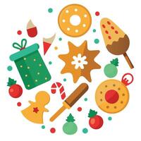 Background with christmas cookies created using tools vector