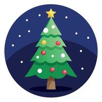 Christmas tree with bookeh background and copy space. dark background. vector