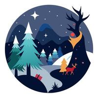 Abstract and artistic christmas background. dark winter background vector