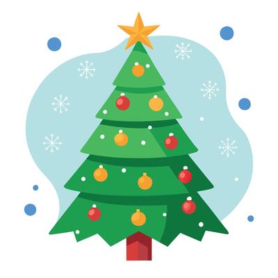 Christmas trees illustration wallpaper background as Christmas card