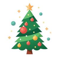 Christmas Tree With Baubles And Blurred Shiny Lights. ai vector