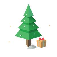 3d Pine tree minimalist. christmas greeting and invitation backdrop vector