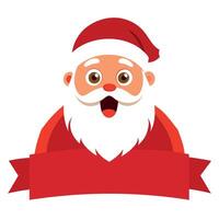 Shocked Santa Claus on a Red Banner with Space for Copy vector
