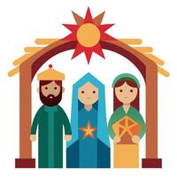 Image figures for the Christmas Nativity Portal isolated on a white background. vector