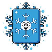 Christmas Greeting. Glittering Snowflake Microchip on Blue Background vector