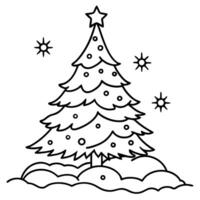 Christmas tree in snow for christmas product placement vector