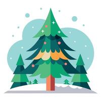 Abstract christmas tree in forest illustration for christmas. vector