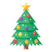 Abstract illuminated christmas tree covered in bright glowing lights. vector