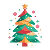 Abstract colorful illustration of a cristmas tree for the background of a christmas geetings card vector