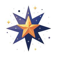 Glowing star. Merry christmas and happy new year concept vector
