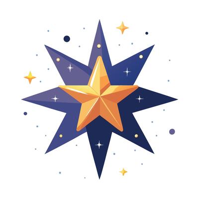Glowing star. Merry christmas and happy new year concept