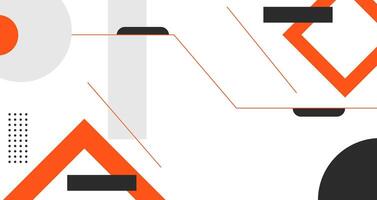 Digital technology banner shape background concept, Abstract geometric line solid color orange and black element design good for used on posters, banner, web and any more vector