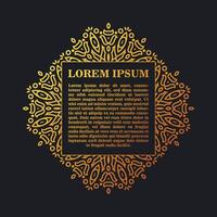 Luxury calligraphy square ornament frame line vector
