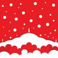 Red christmas border background snow particles falling snow texture snowing wallpaper vector