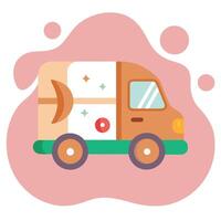 Top view of a gingerbread truck cookie on a isolated pastel background Copy space vector