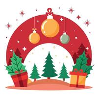 Beautiful christmas background with christmas decorations with copy space vector