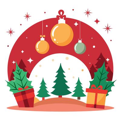 Beautiful christmas background with christmas decorations with copy space