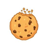 Cookie icon in flat style. Tasty biscuit illustration on isolated background. Chocolate bakery sign business concept. vector