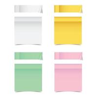 Paper sticky note set in flat style. Note paper pieces illustration on isolated background. Sheets of note papers sign business concept. vector