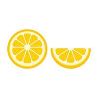 Lemon fruit icon set in flat style. Organic fruits illustration on isolated background. Vitamin C food sign business concept. vector