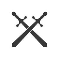 Old medieval sword icon in flat style. Weapon illustration on isolated background. Razor blade sign business concept. vector