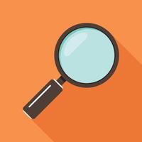 Magnifying glass icon in flat style. Loupe illustration on isolated background. Searching sign business concept. vector