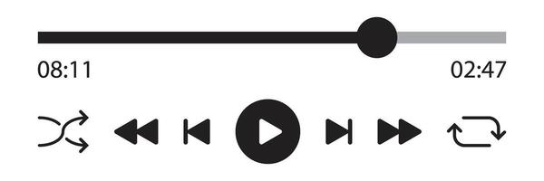 Play button icon in flat style. Music player illustration on isolated background. Playback interface sign business concept. vector