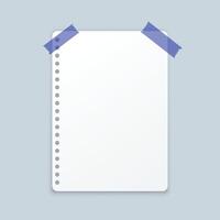 White sheet of paper in flat style. Empty paper note illustration on isolated background. Blank document sign business concept. vector