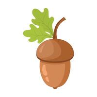 Acorn icon in flat style. Oak nut illustration on isolated background. Nature sign business concept. vector