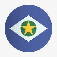Flag of Mato Grosso State of Brazil. Bandeira oficial. Circle flag badge vector