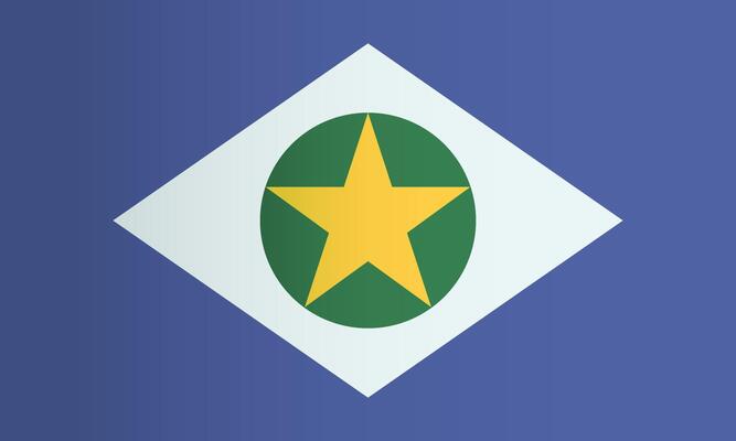 Flag of Mato Grosso State of Brazil. Bandeira oficial