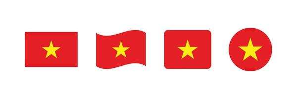 Vietnam flag. Set of Vietnam Flags Collection. vector