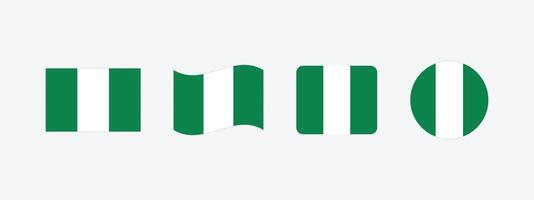 Nigeria flag. Set of Nigeria Flags Collection. vector