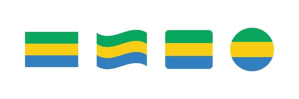 Gabon flag. Set of Gabon Flags Collection. vector