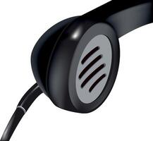 Headset microphone broadcasting audio on white background vector