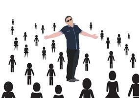 Manager embracing his team, welcoming and supporting his colleagues vector