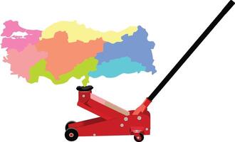 A red jack with a map of turkey on it vector