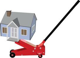 A house with a house on a trolley vector