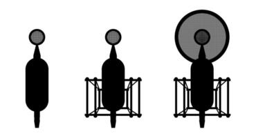 Music recording studio condenser microphone silhouette icon set. Podcast and singer voice recording mic symbol silhouette collection. Isolated eps illustration vector