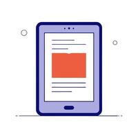 The tablet is a digital device that is used to read books vector