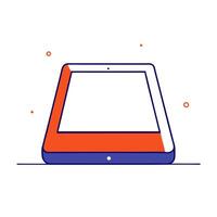 A tablet with a blank screen on it vector