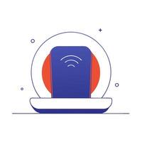 A phone with a wifi icon on top of it vector
