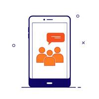 Mobile app for customer support vector