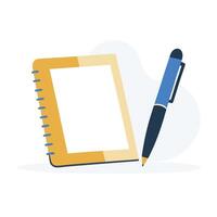 Notebook and pen illustration vector